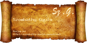 Szombathy Gyula névjegykártya